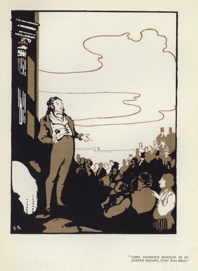 Illustration för The Happy Hypocrite av Max Beerbohm (färg litho) av George Sheringham