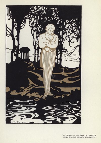 Illustration för The Happy Hypocrite av Max Beerbohm (färg litho) av George Sheringham