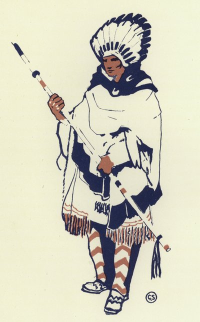 I stammen fanns en mycket stilig ung man (färg litho) av George Sheringham