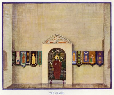 The Duenna av Sheridan: The Chapel (färg litho) av George Sheringham