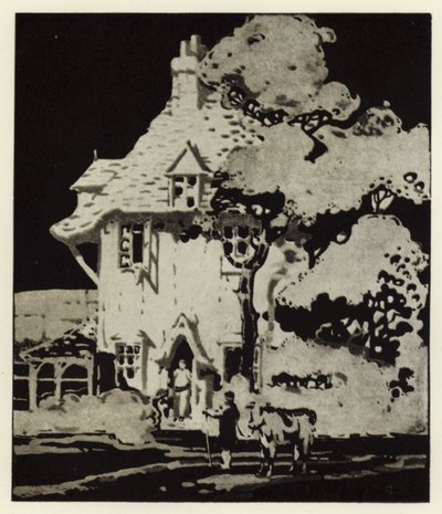 "Vart ska du med kon?" (färg litho) av George Sheringham