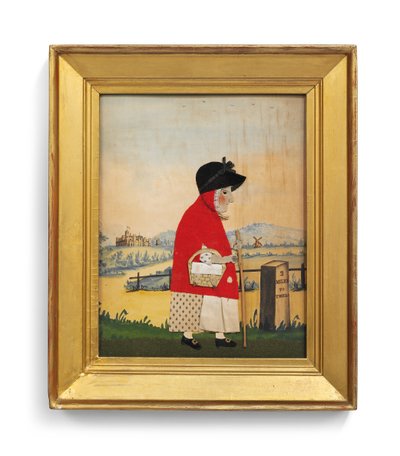 The Goose Woman Before a Milestone, c.1840 (skuren filt) (par till 2563144) av George Smart