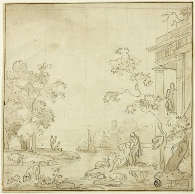 Hamnscen med figurer, Tempel av George Smith of Chichester