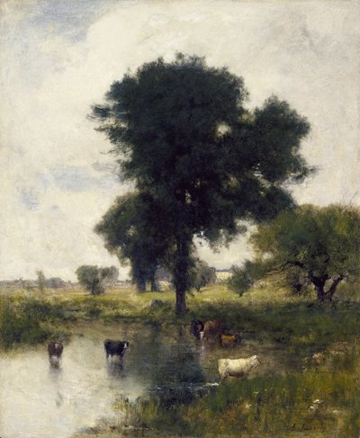 Boskap i pool (A Summer Landscape), 1880 av George Snr. Inness