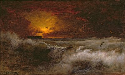 Solnedgång över havet, 1887 av George Snr. Inness