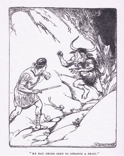 Han hade aldrig sett ett så konstigt odjur, från The Heroes publicerade av George Allen och Unwin 1929 av George Soper