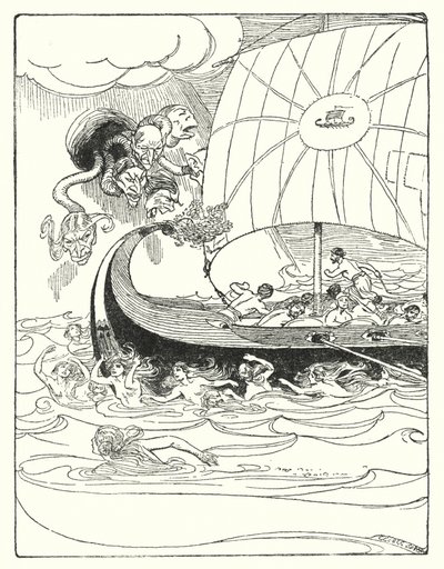 Jason och argonauterna: "Och de fångade skeppet och ledde henne och förde henne vidare från hand till hand" (litho) av George Soper