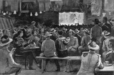 The Entertainment of Colonials ges av The Royal Horse Guards på Albany Street Barracks, illustration från 