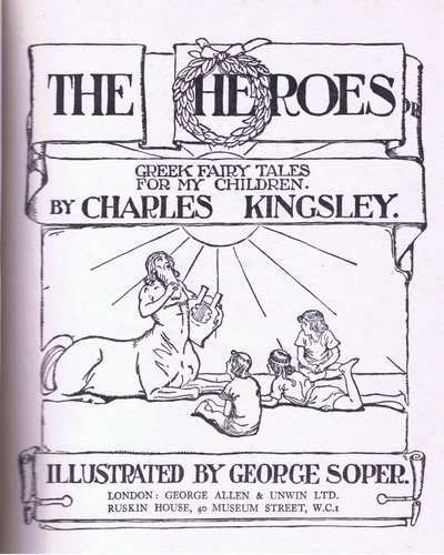 Titelsidesdesign, från The Heroes publicerad av George Allen och Unwin 1929 av George Soper