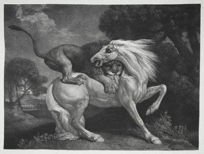 En häst attackerad av ett lejon, 1788. av George Stubbs
