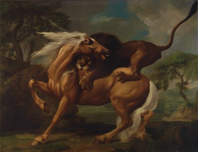Ett lejon attackerar en häst, 1762. av George Stubbs