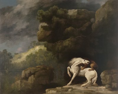 Ett lejon attackerar en häst, 1770 av George Stubbs