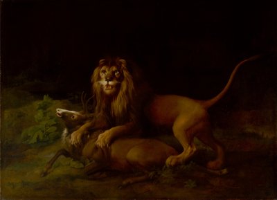 Ett lejon attackerar en hjort av George Stubbs