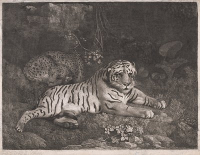 En tiger och en sovande leopard av George Stubbs