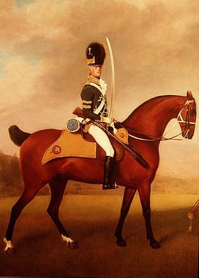 Detalj från Soldiers of the 10th Light Dragons av George Stubbs