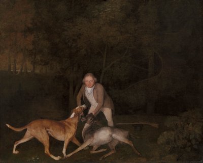 Freeman, greven av Clarendons jaktvårdare, med en döende då och hund av George Stubbs