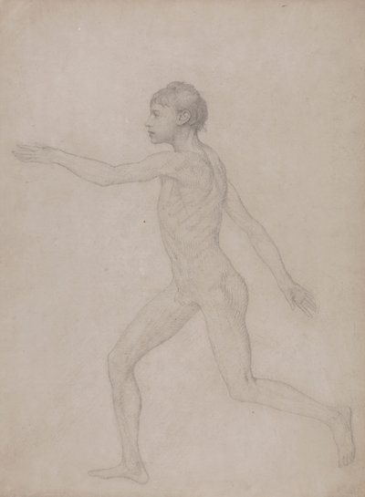 Människofigur, sidovy (preliminärt utkast till den slutliga studien för tabell VIII) av George Stubbs