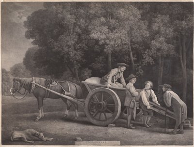 Arbetare, graverad av konstnären, pub. 1789 (etsning) av George Stubbs