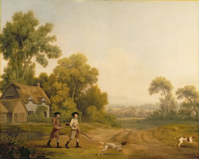 Two Gentlemen Going a Shooting (olja på duk) av George Stubbs