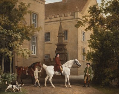 William Henry Cavendish Bentinck, 3:e hertig av Portland framför Welbeck Abbey Ridstall, 1766-7 av George Stubbs