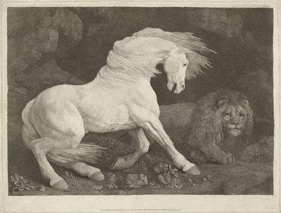 Hästen och lejonet, 1770 (mezzotint) av George Townley Stubbs