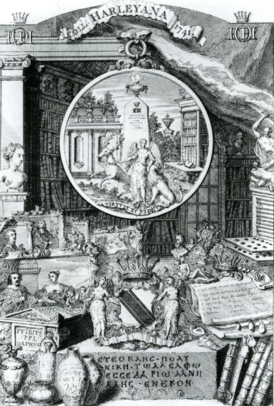 Bokskylt av Lord Harley, 1741 av George Vertue