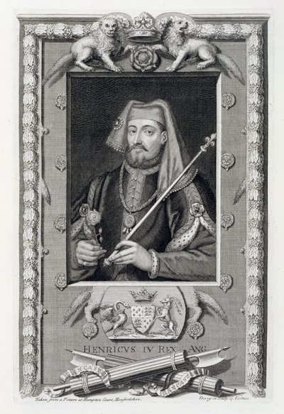 Henrik IV (1367-1413) kung av England från 1399, efter en målning i Hampton Court, graverad av konstnären av George Vertue