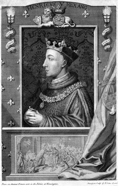 Henrik V, kung av England. av George Vertue