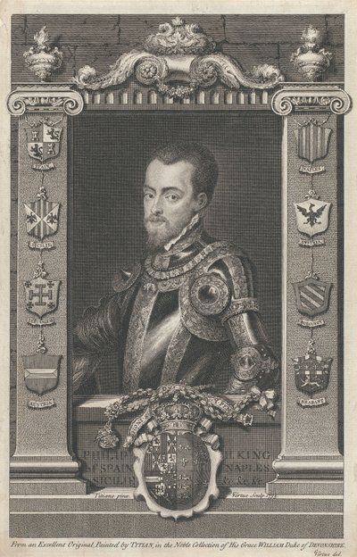 Filip II, kung av Spanien av George Vertue