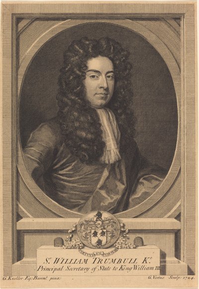 William Trumbull av George Vertue after Sir Godfrey Kneller