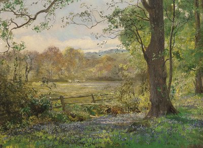 Springtime (olja på panel) av George Vicat Cole