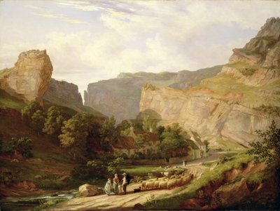 A View of Cheddar Gorge (olja på duk) av George Vincent