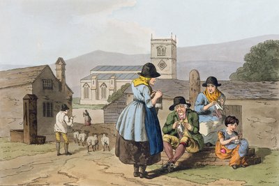 Wensleydale stickare, från `Costume of Yorkshire