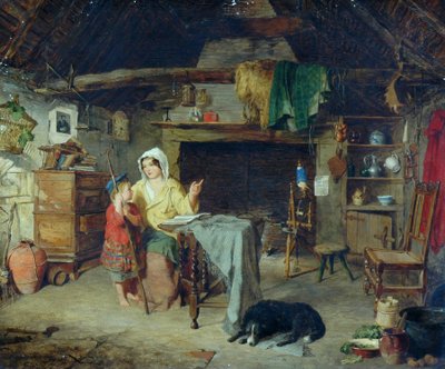 Ettricket. Shepherd Boy tar emot sina första intryck från sin mor, 1858 av George Washington Brownlow