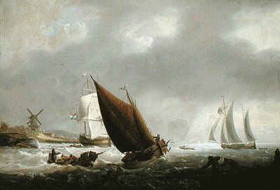 Frakt från en holländsk mynning (olja på duk) av George Webster