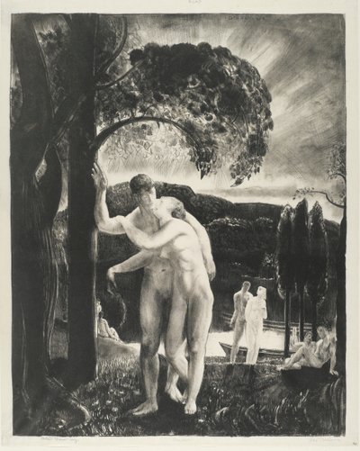 Amour, Men Like Gods-serien, 1923 (litho på vävt papper) av George Wesley Bellows
