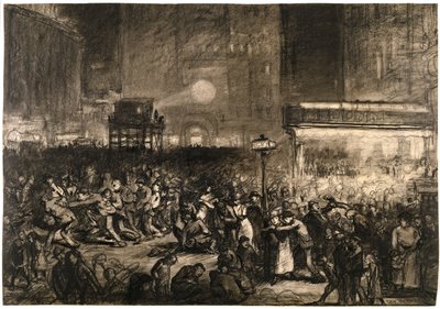 Valnatten Times Square av George Wesley Bellows