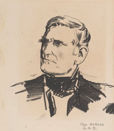 Porträtt av en man, ca 1922 (litokrita på papper) av George Wesley Bellows