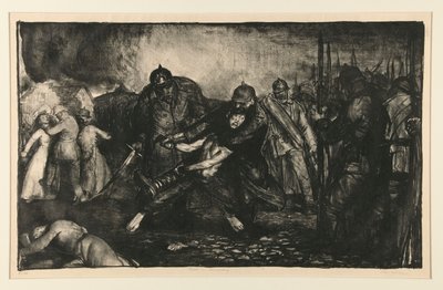 The Enemy Arrive, eller The Germans Arrive, från War Series av George Wesley Bellows