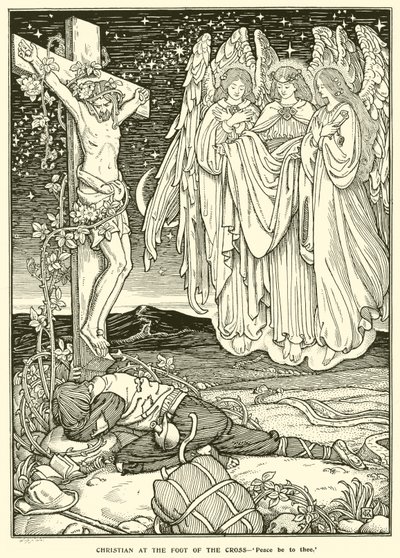 Kristen vid korsets fot (gravyr) av George Woolliscroft Rhead