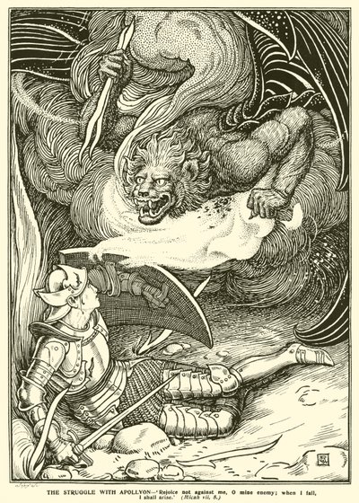 Kampen med Apollyon (gravyr) av George Woolliscroft Rhead