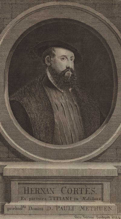 Hernan Cortes, spansk erövrare av George after Vertue