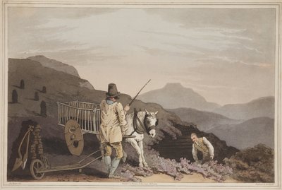 Torvvagnen, från The Costume of Yorkshire, graverad av Robert Havell, 1814 (handfärgad akvatint) av George after Walker