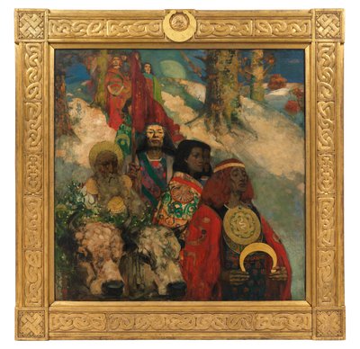 Druiderna - Att föra in misteln av George and Hornel Edward A. (1864-1933) Henry