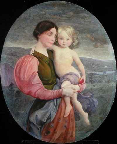Mor och barn: En modern madonna av George de Forest Brush or Brusch
