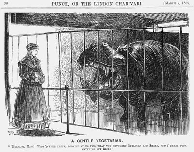 "En mild vegetarian", 1869 av George du Maurier
