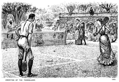 Faciliteter på Tennis Lawn, 1883 1891. av George du Maurier