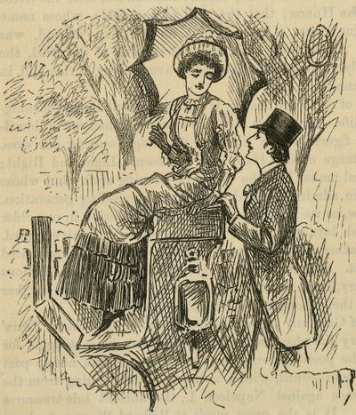 Flirtar. Illustration av George du Maurier (1834-1896) publicerad 1882. av George du Maurier