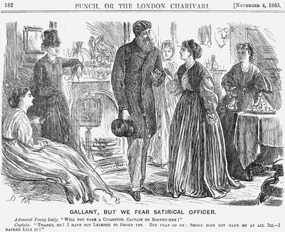 "Galant, men vi fruktar satirisk officer", 1865 av George du Maurier