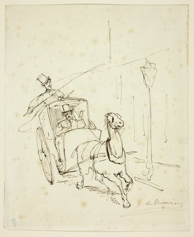 Whistler i en Hansom Cab av George du Maurier